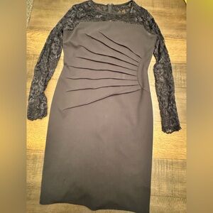 Ivanka Trump Black Long Sleeve Lace Dress